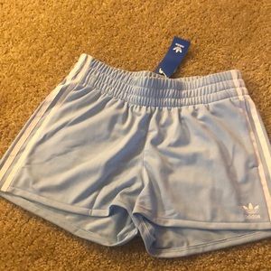 Light Blue Adidas 3 Stripe Shorts